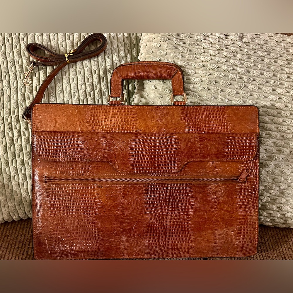 Vintage never used NEW snakeskin leather briefcase